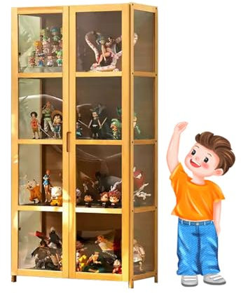 uofgcru Vitrine für Sammlerstücke, Modern Standvitrine in Schwarz, Multifunktionale Staubdichte Acryl-Vitrine, Acryl-Sammlungsvitrine für Sammlerstücke Bücher für Büro Wohnzimmer Coffee 62×33×130cm