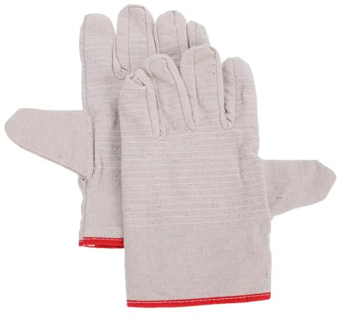 Hohopeti Double-layer Thick Cotton Work Gloves Pair Heavy Duty Protective Outdoor Welding Gloves for Greenhouse and Industrial Use