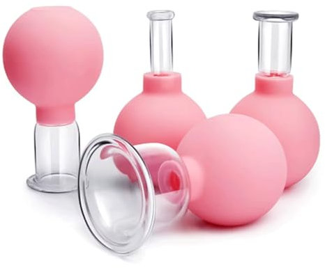 PINGSHI Boutique UK 4 Uds. Ventosas de Masaje al vacío, Herramienta de Levantamiento de Piel, Ventosa anticelulitis, Copas corporales de Masaje de Goma para Cara y Rostro Ventosas