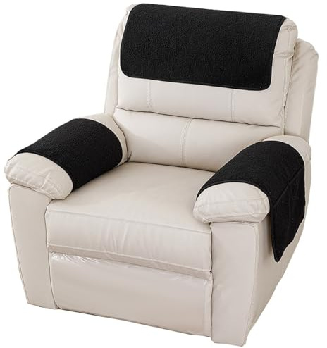 ILiemao Couchbezug, kopfschutz für Sofa armlehnen bezug Leder lang, kopfstützenschutz Sessel für ledersessel sesselbezüge für ohrensessel(1871,Sofa Arm Cover 2 Seater)