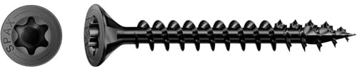Spax Universalschraube, Senkkopf, schwarz BLAX, T-STAR plus, Teilgewinde, 4CUT (1, 5,0 x 60 mm 100 Stück)