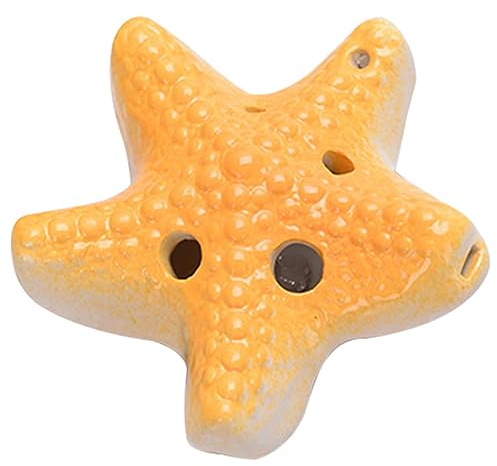 ocarina， Schulübungsinstrument, 6 Löcher, Alt-C-Flöte, Ornamente/Geburtstagsgeschenke(Orange)