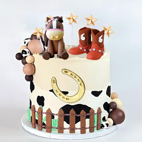 LaVenty Cowboy Horse Cake Decoration Cowgirl Cake Topper