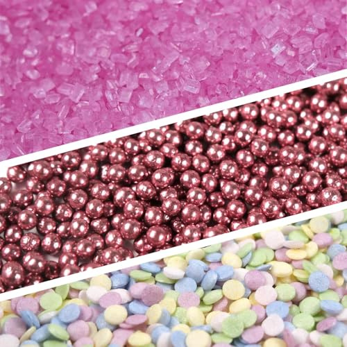 Streuselheld 3er Set Knallbonbon 120g Feine Zuckerperlen für Torten, Muffins & Gebäckdekoration