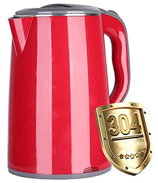 Kitchen électriques, bouilloires électriques à ébullition rapide, 1,8 L Kettle électrique en acier inoxydable, avec protection à sec, arrêt automatique, ébullition silencieuse, 1500W / rouge Aqiong