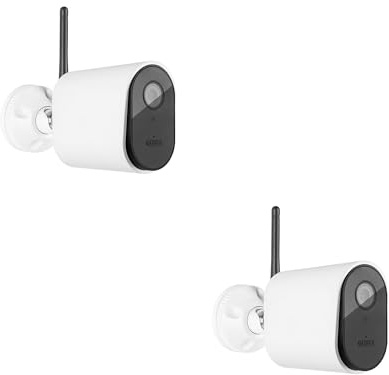 ABUS SmartLook Überwachungskamera, 2er Set - mit Bewegungserkennung, Objekterkennung, 4K-Aufzeichnung, Push-Benachrichtigung, Nachtsicht, Mikrofon, Speicherkarte, Masking und App - Weiss