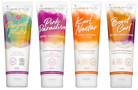 Les Secrets de Loly – Routine Cheveux Bouclés – Perfect Match + Pink Paradise + Kurl Nectar + Boost Curl – Hydratation & Définition – Formule Naturelle – Cheveux Ondulés, Bouclés & Frisés