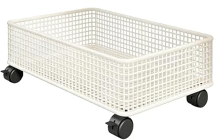 LOVIVER Carrello portaoggetti sottolavabo, Organizer per armadietti da Bagno, Carrello Mobile in Rete con Ruote per, cameretta dei Bambini, L