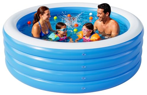 Piscina Gonfiabile per Adulti, 203x76 cm Piscina Gonfiabile Grande, Piscine Gonfiabili di Dimensioni Intere, Piscine Gonfiabili Familiari Profonde e Tonde per Esterni, Giardino