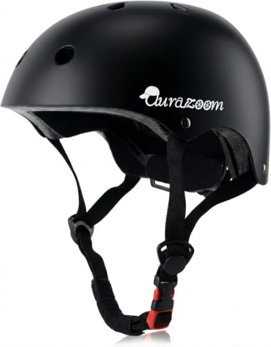 AuraZoom BMX Skating Skateboarding Cycling Scootering Bike Rock Climbing Multi-Sport Safety Kids Helmet, Age 3-13, Adjustable for Boys Girls & Toddler