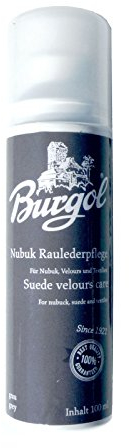 Burgol Nubuk Raulederpflege 100 ml, Wildlederpflege für Nubuk Velour und Textilien 9 Farben (grau)