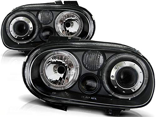 Faros delanteros ojos de ángel para VW Golf 4 09.97 – 09.03, color negro