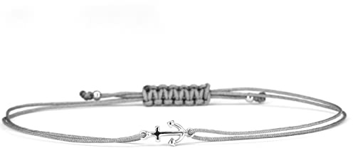 SCHOSCHON ANKER Symbol ARMBAND 925 Silber Grau Freundschaftsarmband