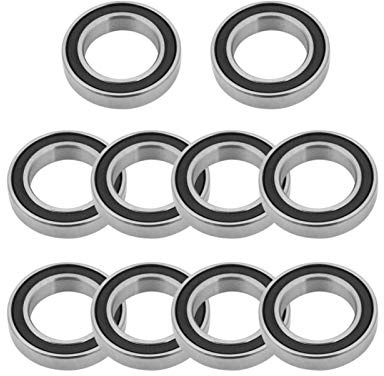 Akozon kullager 10 st 6802-2RS gummitätade djupskåra kullager 15 mm x 24 mm x 5 mm