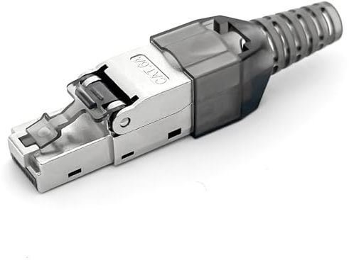 HB-DIGITAL 1x RJ45 CAT 6a enchufe de red contactos chapados en oro LAN crimp plug Gigabit Conector para cable de instalación CAT6 CAT5 herramienta libre DSL Internet plug STP carcasa de metal