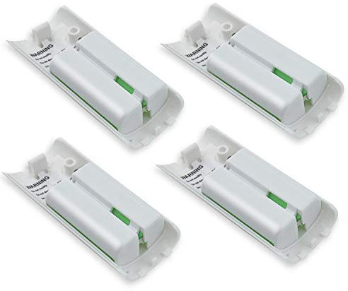 4-Pack Rechargeable Battery Packs for Wii and Wii U Remote Controller,High-Capacity Ni-MH Battery(2800mAh) Replacement for Nintendo Wii Remote Charging Station(Charger not Included)