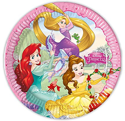 Procos 93431 Lot de 8 assiettes jetables en papier Motif Princess Dreaming Taille 23 cm