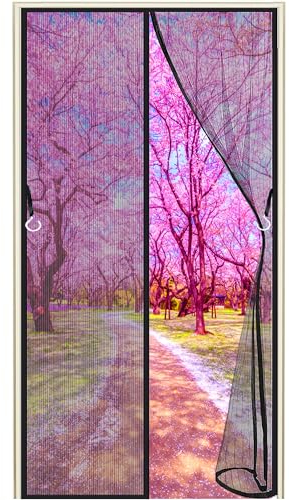 Magnet Fliegengitter Tür Insektenschutz, (663 Größe) 140x230cm Magnetischer Fliegenvorhang, Magnetvorhang HäNde Frei, Verschiedene Größen, Ohne Bohren, Nicht Kürzbar Anthrazit