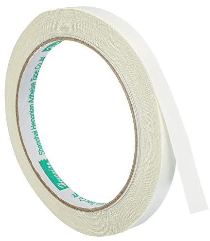 PATIKIL Double-Sided Adhesive Tape, 10mm 10m/32.8ft Duct Cloth Mesh Fabric for Carpets Rugs, White