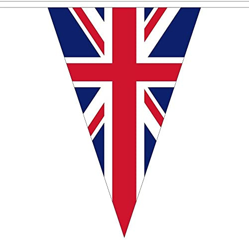 Winsome Union jack Giant Bunting Banner 10M/33ft Long with 18 Triangle UK Flags Queen’s Platinum Jubilee Buntings Outdoor Waterproof British Flags