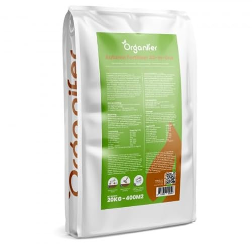 Fertilizzante Autunnale Universale (20 Kg/400 M2) Ricco Di Potassio - Fertilizzante Autunnale - Fertilizzante Per Prato - Fertilizzante Organico - Aumenta La Resistenza Dell'Erba Al Gelo - Organifer