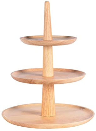 OQHAIR Soporte para Tartas, Soporte para Tartas, Soporte para Servir en Niveles para Frutas, Aperitivos, Magdalenas, Bandeja de Servicio de Postre de Madera, Soporte para Magdalenas