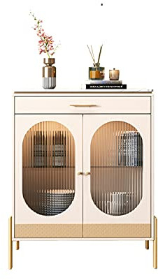 MOOWI Weinschrank Weinschrank, moderner, Schlichter Weinbarschrank mit Stauraum, Weinaufbewahrungsorganisator, Küchen- und Wohnzimmermöbel Barschrank (Color : White)