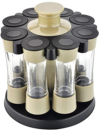Acfthepiey Eight Slots Rotating Cruet Condiment Spice Rack Seasoning Jar for Pepper Bottle Salt Shaker Tank Kitchen Stand Organizer