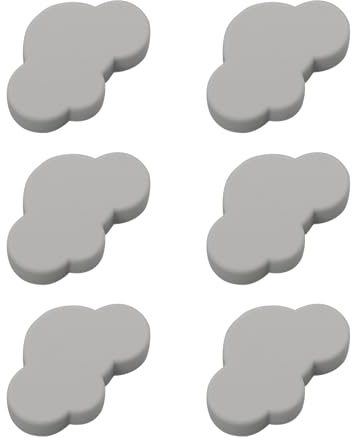 AINIUNIU 6 Pomos de Cajón con Forma de Nube para Muebles, Pomos de Goma con Forma de Dibujos Animados para Niñas Niños, para Tiradores de Armario, Cajones, Armarios de Habitación Infantil
