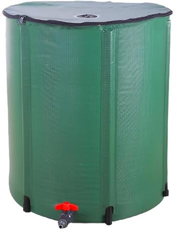 Collecteur d'eau de pluie, baril de toit robuste, réservoir d'eau résistant aux UV, réservoir d'eau portable, récipient à pluie résistant aux intempéries avec kit de trop-plein de filtre pour