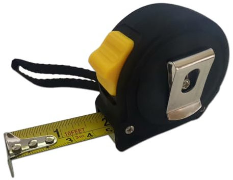 YUANCOX Steel Tape Measure Imperial and Metric Measurement 10m/33ft, 7.5m/25ft, 5m/16ft, 3m/10ft Stainless Steel Thickened Tape Telescopic Box (Black, 3m /10ft)