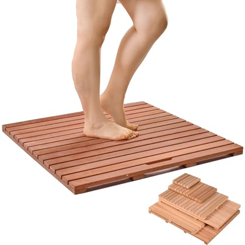 NEPHRA Tapis de Douche Carré | Exterieur Caillebotis Douche | Antidérapant Douche Caillebotis Salle de Bain | Planche Salle de Bain | Tapis de Sol Drainant | Multifonction(30x80cm/12x31in)