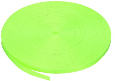 QUARKZMAN spännband polypropen 10 mm brett nylonband 45 meter tung platt PP-band för utomhus gör-det-själv Gear reparation ryggsäck bagagehållare hantverk, fluorescerande grön