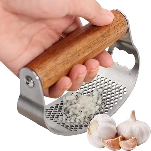 Knoblauchwippe Aus Rostfreiem Edelstahl, Knoblauchpresse, Flaschenöffner, Knoblauchschneider, Garlic Press Rocker Mincer Crusher Kochgerät Knoblauchmühle Küchenhilfe,einfache Handhabung Und Reinigung
