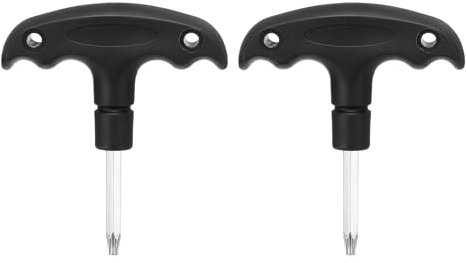 HARFINGTON 2pcs Golf Spike Wrench Tool T20 Golf Torque Wrench Stainless Steel Golf Head Adjustment Tool Golf Driver Torque Tool with Plastic Handle for Golf Club Driver Shaft Adapter, Black
