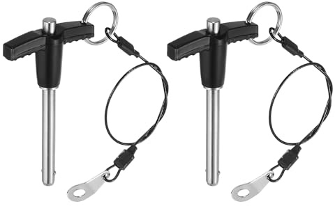 QUARKZMAN 2 Stück T-Griff Verriegelungsstifte, 6mm x 40mm Schnellverschlussstifte Verwendungslänge Edelstahl Druckknopf-Schnellspannstift Kugelsperrbolzen