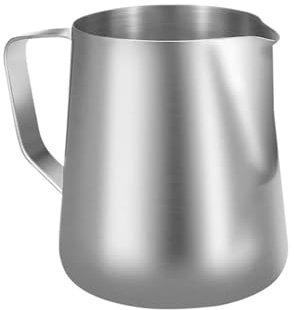 Lechera Acero Inoxidable Jarra de Espumador de Leche, contenedor de Acero Inoxidable, 100ML, 350ML, 600ML, Jarra de Espuma, Tazas de café, Accesorio for Barista para Espumar(600ML with Scale)