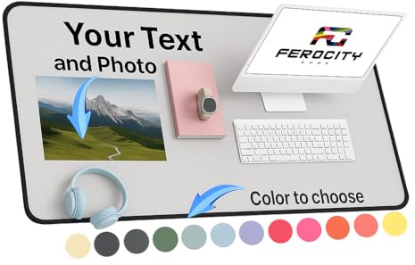 Schreibtischunterlage zum Personalisieren | XL Mousepad 900x400 mm | 3 mm | Mauspad mit eigenem Foto und Text bedruckbar | rutschfeste Gummibasis | Wasserabweisend [167]