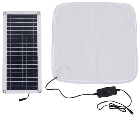 Mocturnity Solarbetriebenes Wärmekissen für den Winter, 12 V, 50 W, warmes Fußpolster, Wärmedecke für Haustiere, elektrische Decke mit Solarheizung A