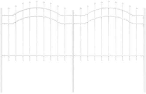 vidaXL Gartenzaun Weiß 140 cm Pulverbeschichteter Stahl, Garten- & Terrassenzaun, erweiterbare Paneele, moderne Outdoor-Trennwand, praktische Raumteiler