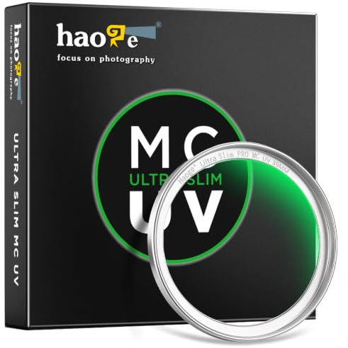 Haoge 39 mm MC UV-Filter Objektivschutz für Leica 35 mm f2 28 2.8 Voigtlander 35 mm f2 35 1,5 Fuji xf27 mm f2.8 Kameraobjektiv optisches Glas Ultra Slim 18 mehrschichtige Beschichtungen Silber