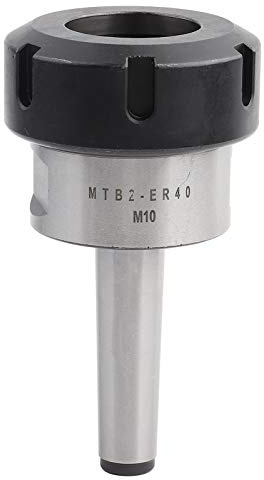 MTB2 ER40 M10 Collet Chuck Holder Morse Taper MT2 Shank Holder CNC Lathe Silver Black High Hardness Smooth Surface Precision Carbon Steel