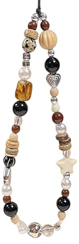 Zosutetoxo 1 Piece Mobile Phone Wrist Strap with Crystal Bead Pendant, Strap for Smartphone Case Keychain Bag Gift for Women