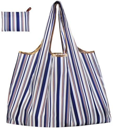 CHEESANHERR Foldable Reusable Shopping Bags, Large Folding Shopper Bag, Lightweight Tote Bag Grocery Bag, Washable Handbag Portable Pouch for Daily Use Shopping Travel, 53 X 66 cm