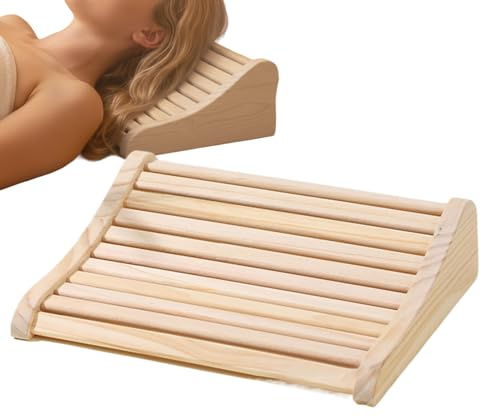Walopola poggiatesta in legno, ergonomico, cervicale, per la testa, per spa, palestra, camera d'albergo, relax personale, post-allenamento, recupero meditazione