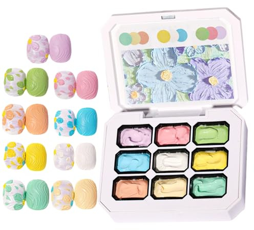 Vernice gel per unghie, colori vivaci, tavolozza di 9 colori, set di sculture per disegno, strumenti per decorazione unghie, set di gel manicure per donne, ragazze, casa e salone