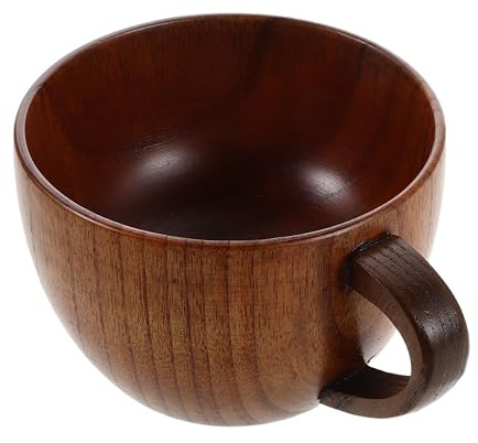 DIYEAH Tasse à riz en bois - Récipient de conservation de la farine de 150 ml - Cuillère doseuse à riz - Cuillère à haricots en bois - Ustensile de cuisine pour ingrédients secs et liquides