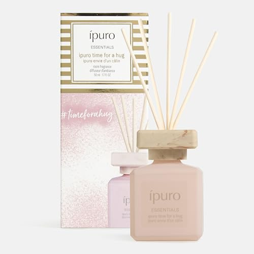 ipuro Essentials TIME FOR A HUG Raumduft mit Stäbchen 50 ml - Raumerfrischer mit Orange, Vanille, Biskuit & roten Früchten Duft Aroma - Diffuser mit Stäbchen - Lufterfrischer für die Wohnung