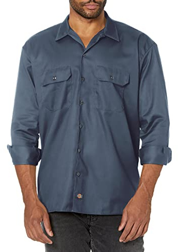 Dickies Långärmad arbetsskjorta för män, stor och lång, M