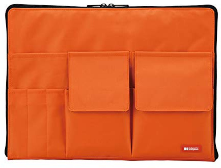 LIHITLAB Housse pour Ordinateur Portable avec Poches de Rangement (Bag-in-Bag), 10 x 13,8, Orange (A7554-4)